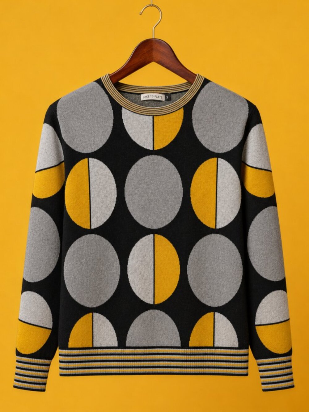 Zaket&Plover S Sweater Cashmere Cotton Preppy Geometric Dopamine Dressing